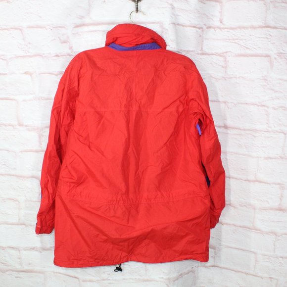 Patagonia Red Nylon Blend Lined Full Zip Windbreaker Hiking Jacket Size M - Picture 4 of 10